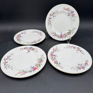 Vintage Luncheon Plates by Wedgwood in Devon Sprays Bone China Set of 4